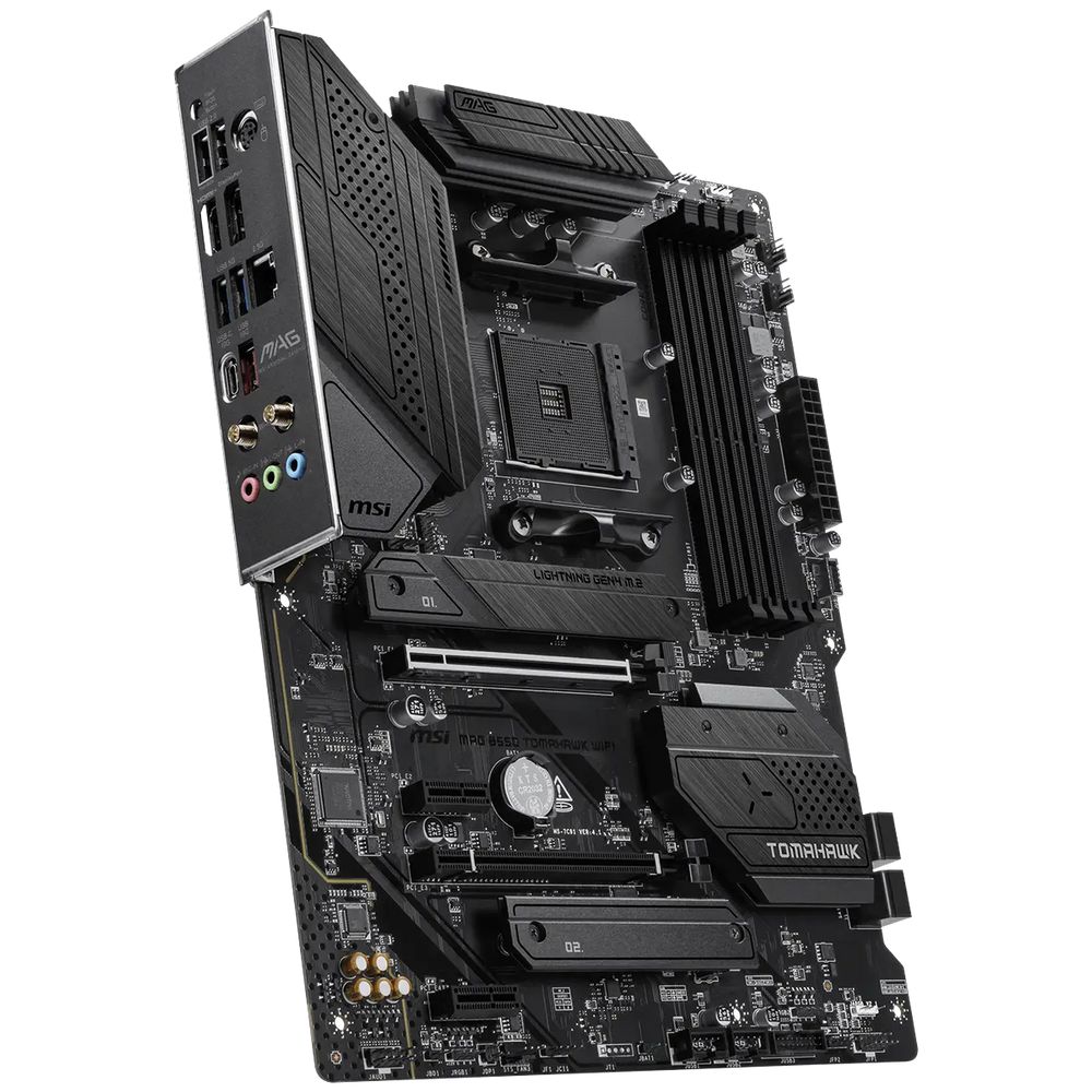 Материнская плата MSI MAG B550 TOMAHAWK WIFI B550, AM4, 4*DDR4, 2*PCIEx16, 2*PCIEx1, 2*M.2, 2*TypeC, 1*USB3.2Gen2, 4*USB3.2Gen1, 6*USB2.0, 4*SATA3.0, 2.5G, DP, HDMI, ATX, RTL — изображение 4