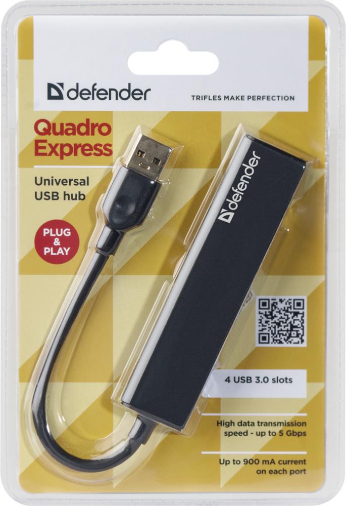 Концентратор USB3 4PORT QUADRO 83204 DEFENDER — изображение 4