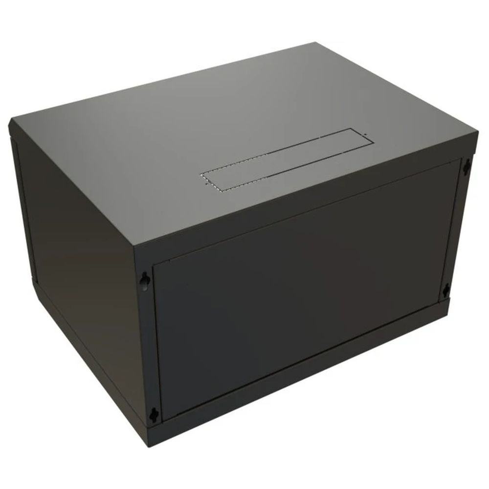 Шкаф Hyperline WRline WR-TW-0666-SR-RAL9004 настенный 19-дюймовый (19"), 6U, 367x600х600мм, цельнометаллическая дверь с замком, цвет черный (RAL9004) (разобранный) — изображение 5