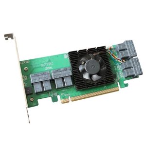 RAID-контроллер HighPoint SSD7180,  PCIe 3.0 x16, Ports: 8x HDmSAS (SFF-8643), LP, RAID 0,1,10