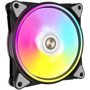 Вентилятор в корпус ALSEYE HALO PRO B-P (rubber screw) FAN 120mm, hydraulic, 800~1800rpm, max 51.87CFM, max 26dBA, ARGB. PWM, Black, RTL