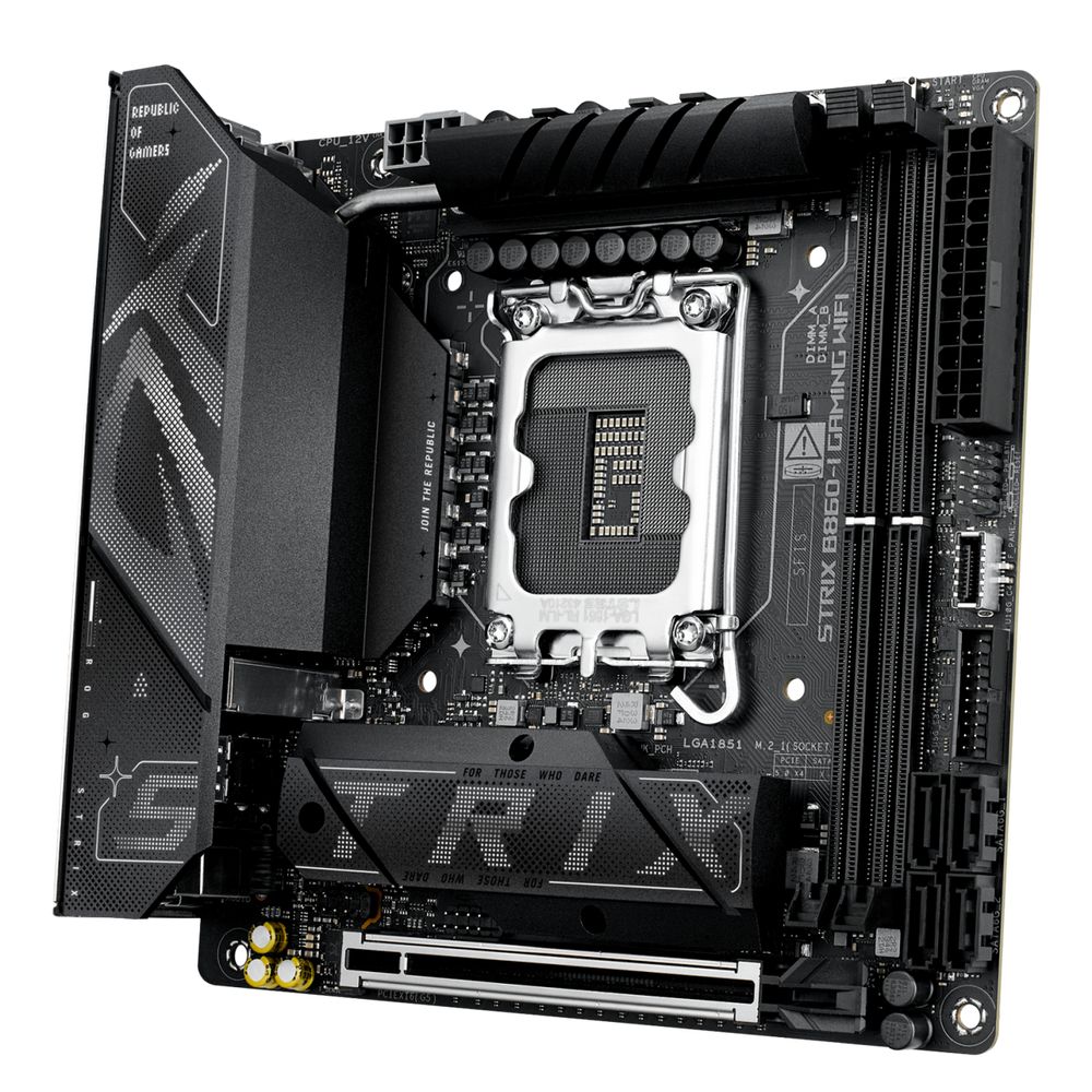 Материнская плата ASUS ROG STRIX B860-I GAMING WIFI LGA1851 mini-ITX 2xDDR5 PCIEx16 2xM.2 Thunderbolt USB-C DP HDMI 2.5GLAN Wi-Fi 7 — изображение 2