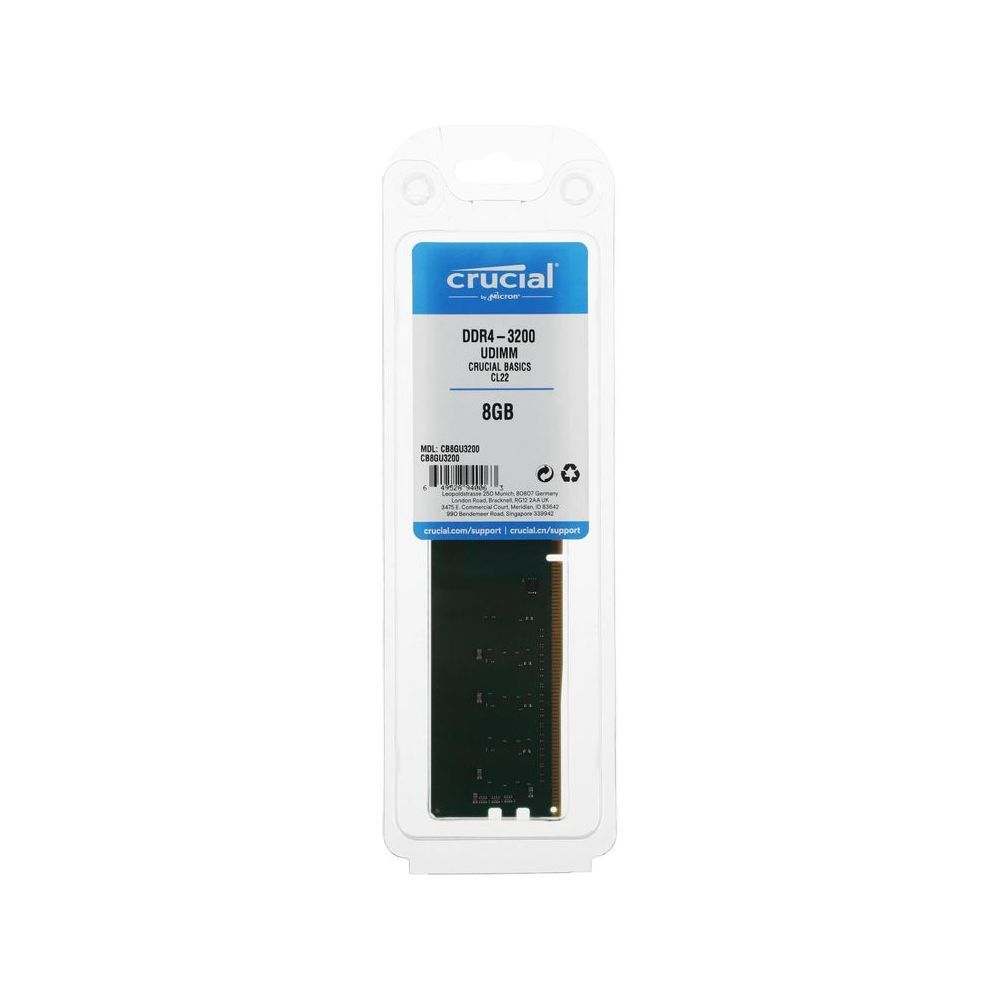 Модуль памяти Crucial 8GB Basic UDIMM DDR4-3200 (PC4-25600) CL19 1.2V — изображение 5