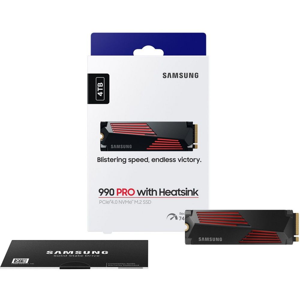 Твердотельный накопитель SSD M.2 2280 4TB Samsung 990 PRO with Heatsink MZ-V9P4T0GW PCIe Gen4x4 with NVMe, 7450/6900, IOPS 1600/1550K, MTBF 1.5M, Samsung V-NAND TLC, 4GB LPDDR4MB, 2400TBW, RTL — изображение 12