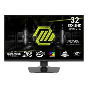 Монитор 31.5" MSI MAG 322URDF E16  Rapid IPS, 3840x2160/1920x1080, 160Hz/320Hz, 0,5ms, 400сd/m, 1000:1, HDR10 | 2xHDMI(2.1), DP(1.4a), 2xUSB2.0 | HAS, Swivel, InPSU, Vesa 100, Black