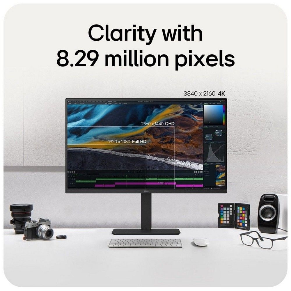 Монитор 31.5" LG 32U720A-B VA, 3840x2160, 60Hz, 5ms, 250сd/m, 3000:1, HDR10 | 2xHDMI(2.0), DP(1.4), Type-C(PD-90W), 2xUSB3.0 | HAS, Swivel, ExPSU, Speakers, Vesa 100, Black — изображение 12