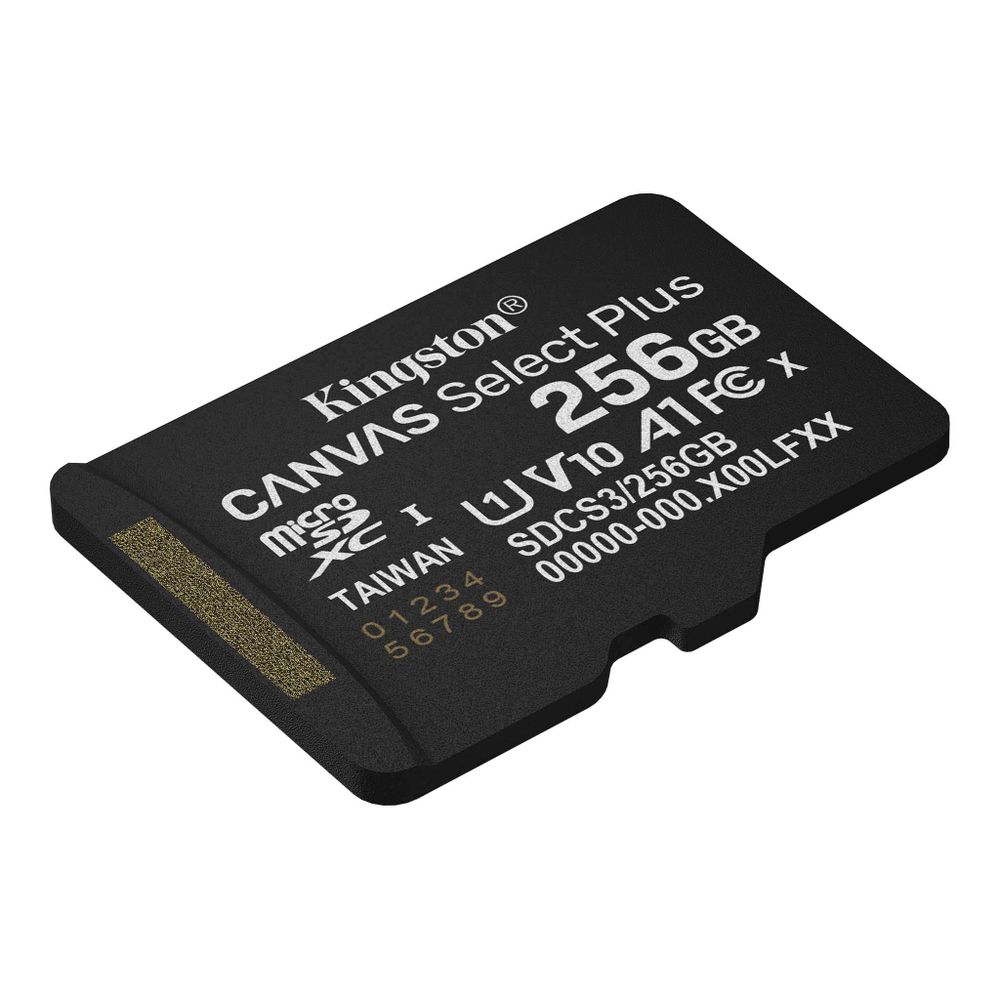 Карта памяти Kingston microSDXC 256GB Kingston Canvas Select Plus Memory Card SDCS3/256GBSP UHS-I U3 Class 10/V10/A1, Adapter, 150Mb/s, RTL — изображение 3