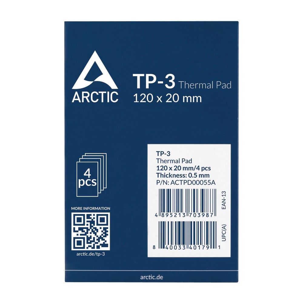 Термопрокладка Arctic Cooling Thermal pad 120x20mm, 0.5mm - 4 Pack TP-3 (ACTPD00055A) — изображение 5