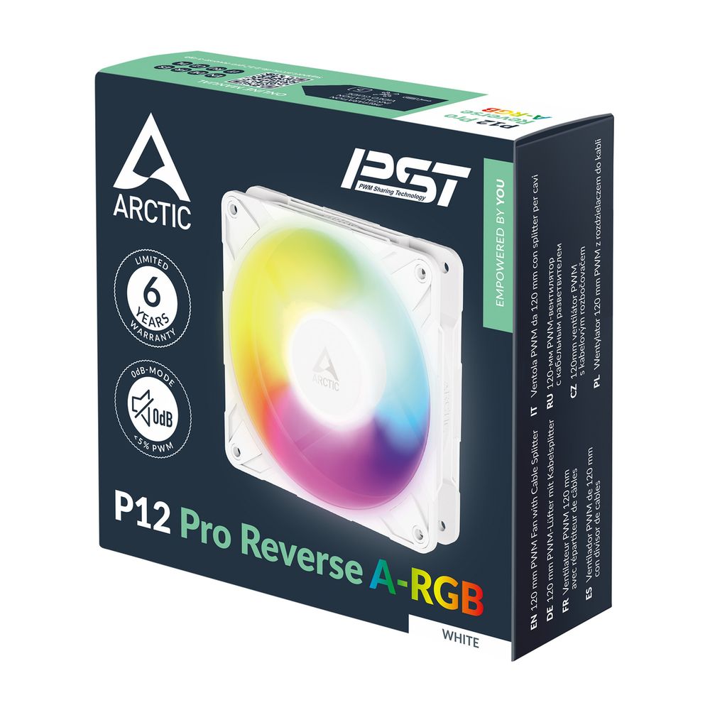 Вентилятор корпусной ARCTIC P12 Pro Reverse - A-RGB (White) retail арт. (ACFAN00325A) — изображение 7