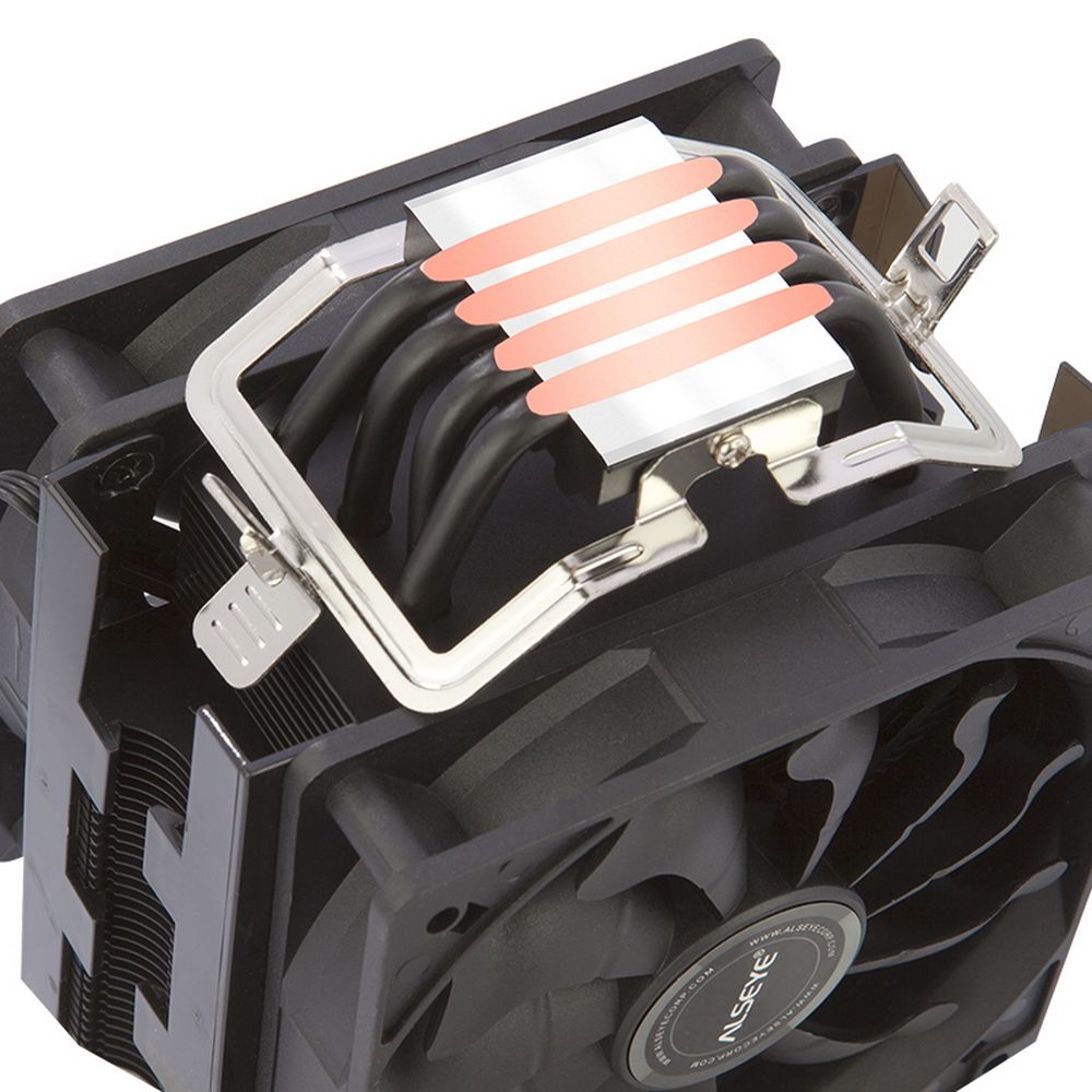 Вентилятор ALSEYE S120D-B Universal, TDP 135W, 2x120FAN, 4 heat pipe, PWM, RTL{20} (874258) — изображение 5