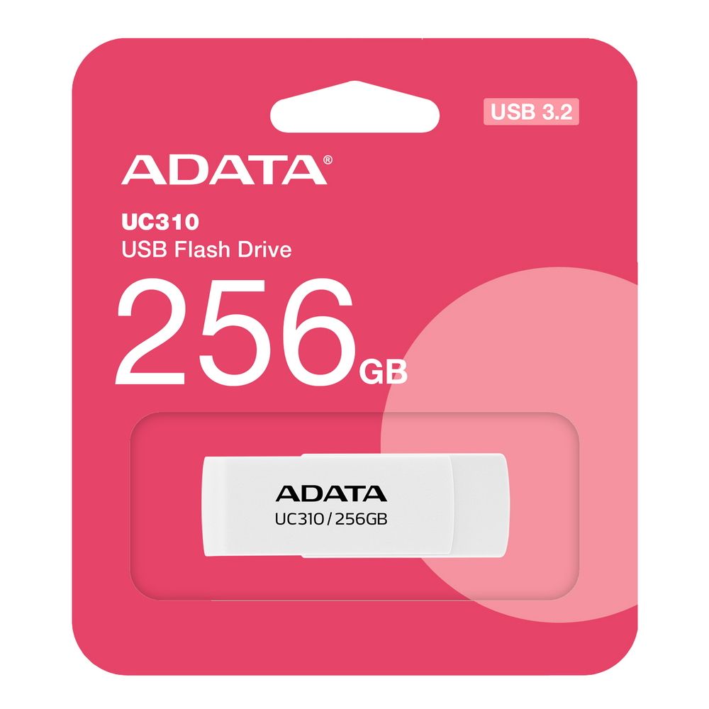 USB накопитель ADATA 256GB USB 3.2 Gen1 UC310-256G-RWH White — изображение 4