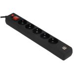 Сетевой фильтр Гарнизон ECL-5-U2-B-1.8 черный, 2 розетки USB A (12 Вт Max), 5 розеток Schuko (евро), 10А, 1,8м, ур.защиты 4, пакет