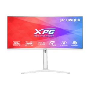 Монитор 34" XPG RIFT R34WXC  White (VA (Curved), 3440x1440, 21:9, 8bits, 200Hz, 350cd/m, 1ms, 4000:1, 2хHDMI2.0, 2хDP1.4, HAS, Vesa 75х75 )