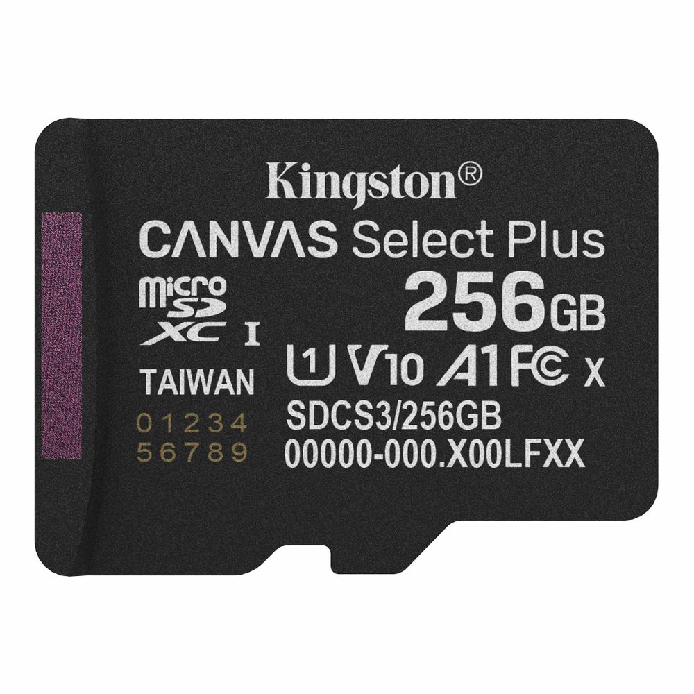 Карта памяти Kingston microSDXC 256GB Kingston Canvas Select Plus Memory Card SDCS3/256GBSP UHS-I U3 Class 10/V10/A1, Adapter, 150Mb/s, RTL — изображение 2