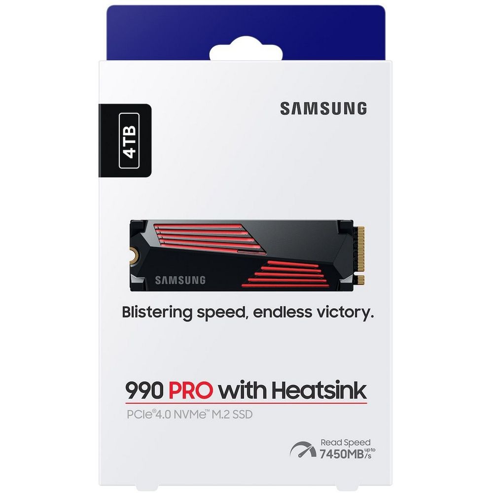 Твердотельный накопитель SSD M.2 2280 4TB Samsung 990 PRO with Heatsink MZ-V9P4T0GW PCIe Gen4x4 with NVMe, 7450/6900, IOPS 1600/1550K, MTBF 1.5M, Samsung V-NAND TLC, 4GB LPDDR4MB, 2400TBW, RTL — изображение 15