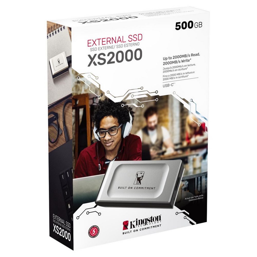 Твердотельный накопитель SSD Kingston USB 3.2 Gen 2x2 500GB XS2000 PORTABLE SSD , 2000/2000 — изображение 3