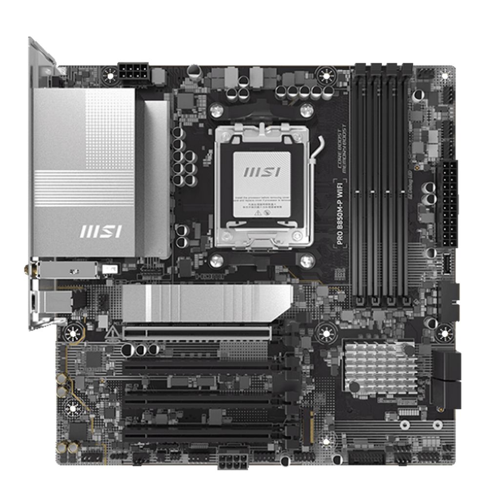 Материнская плата MSI PRO B850M-P WIFI B850, AM5, 4*DDR5, 4*PCIEx16, 3*M.2, 3*TypeC, 1*USB3.2Gen2, 5*USB3.2Gen1, 8*USB2.0, 4*SATA3.0, 5G, HDMI, ATX, RTL — изображение 3