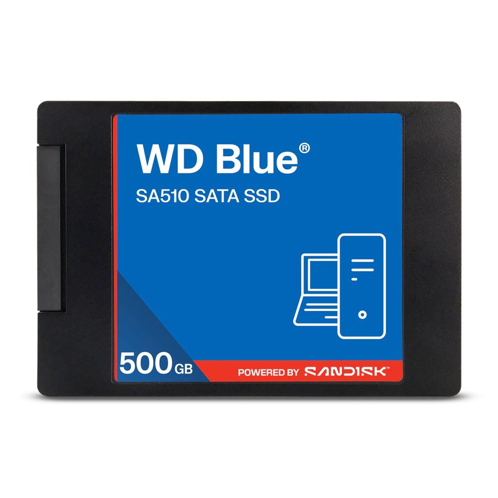 Твердотельный накопитель SSD WD 500Gb, 2.5", Western Digital Blue внутренний, SATA-III (WDS500G5B0A)
