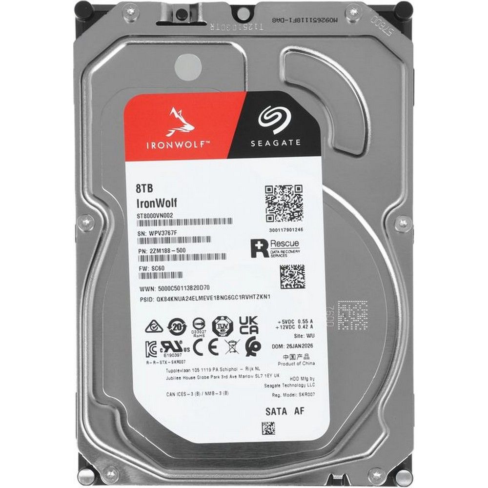 Жесткий диск Seagate SATA-III 8TB ST8000VN002 NAS Ironwolf 512E (5400rpm) 256Mb 3.5" — изображение 2