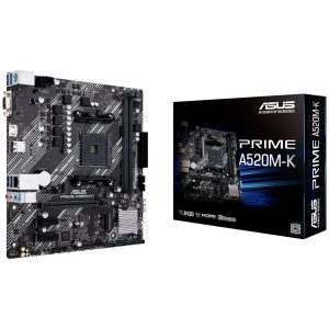 Материнская плата ASUS PRIME A520M-K AM4 mATX 2xDDR4 PCI-Ex16 2xPCI-Ex1 M.2 HDMI VGA GLAN {10}