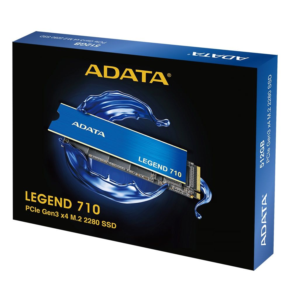 Твердотельный накопитель SSD ADATA ALEG-710-256GCS PCIe Gen3x4 with NVMe, 2100/1000, IOPS 90/130K, MTBF 1.5M, 3D NAND, 65TBW, 0,23DWPD, Heat Sink, RTL (939463) — изображение 3