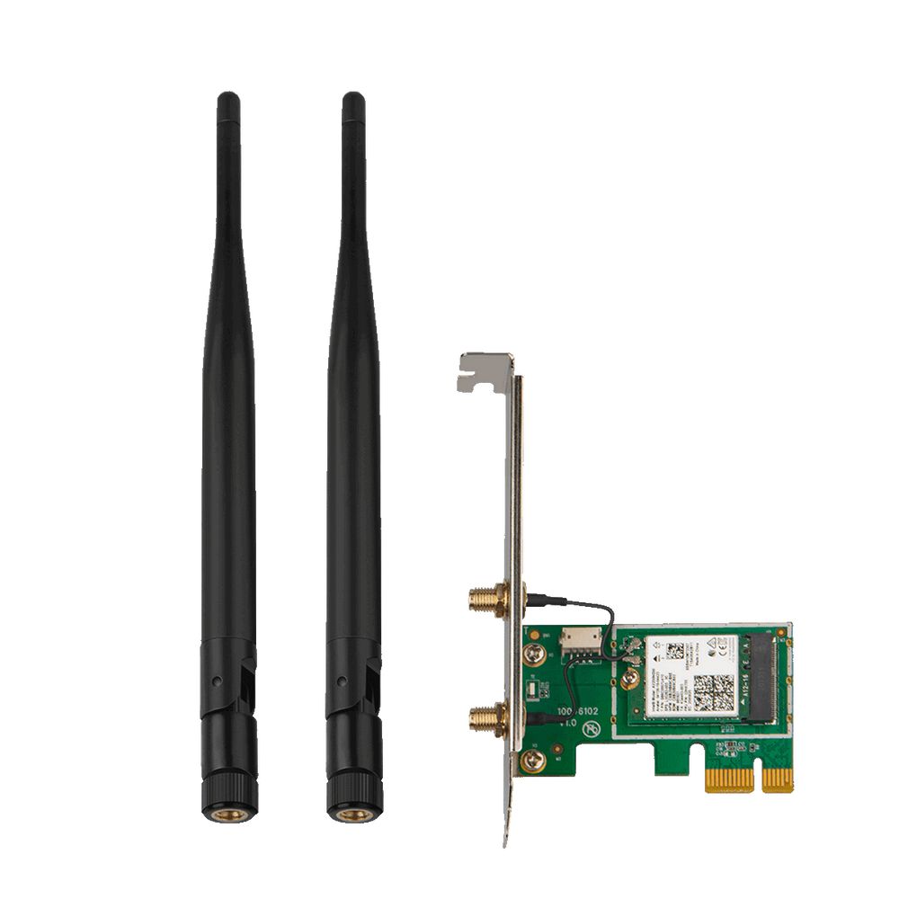 Адаптер беспроводной связи (Wi-Fi) Tenda E30 Сетевой PCIe адаптер AX3000 Wi-Fi 6 2,4/5 ГГц, до 2,98 Гбит/с, 2x5dBi внешние антенны — изображение 3