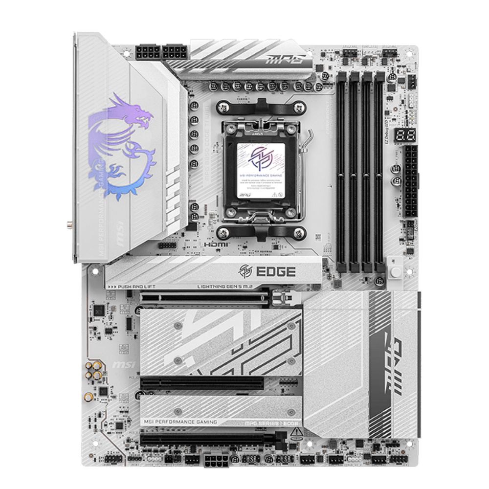 Материнская плата MSI MPG B850 EDGE TI WIFI B850, AM5, 4*DDR5, 3*PCIEx16, 4*M.2, 3*TypeC, 2*USB3.2Gen2, 1*USB3.2Gen1, 4*USB2.0, 4*SATA3.0, 5G, HDMI, ATX, RTL — изображение 3
