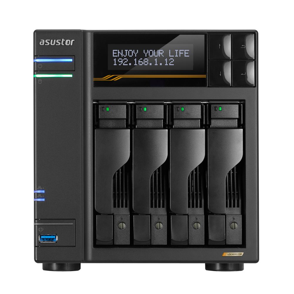 Платформа СХД ASUSTOR AS6804T 4 Bay (Max.16) 4xM.2 2x5GLAN 2x10GLAN 16GB (Max.64GB) DDR5 2xUSB-C 3xUSB — изображение 2