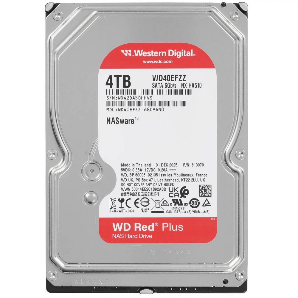 Жесткий диск Western Digital 4TB WD40EFZZ Red Plus, SATA3, Cache 128MB IntelliPower — изображение 3