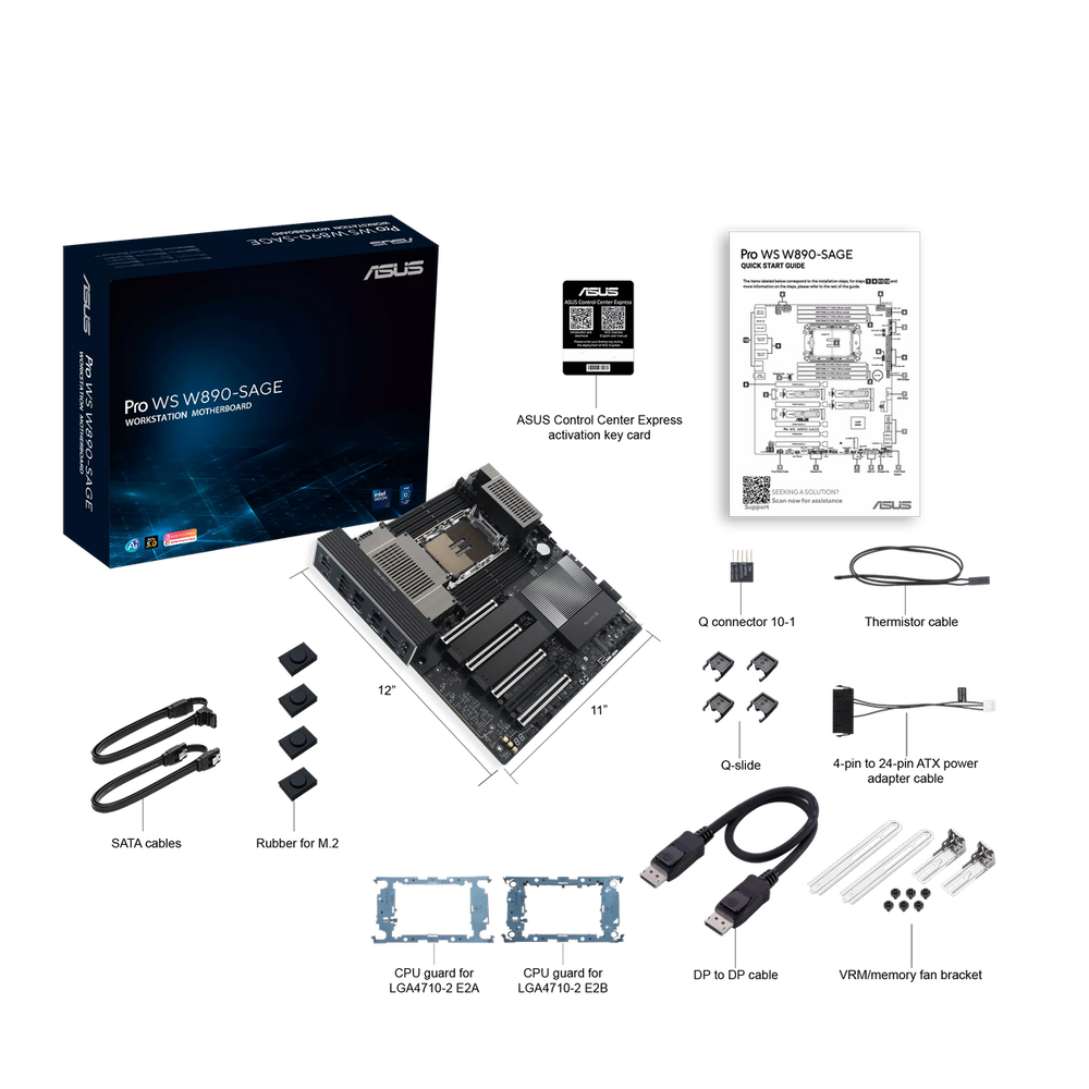 Материнская плата ASUS PRO WS W890-SAGE LGA4710 EEB 8xDDR5 7xPCIEx16 — изображение 8