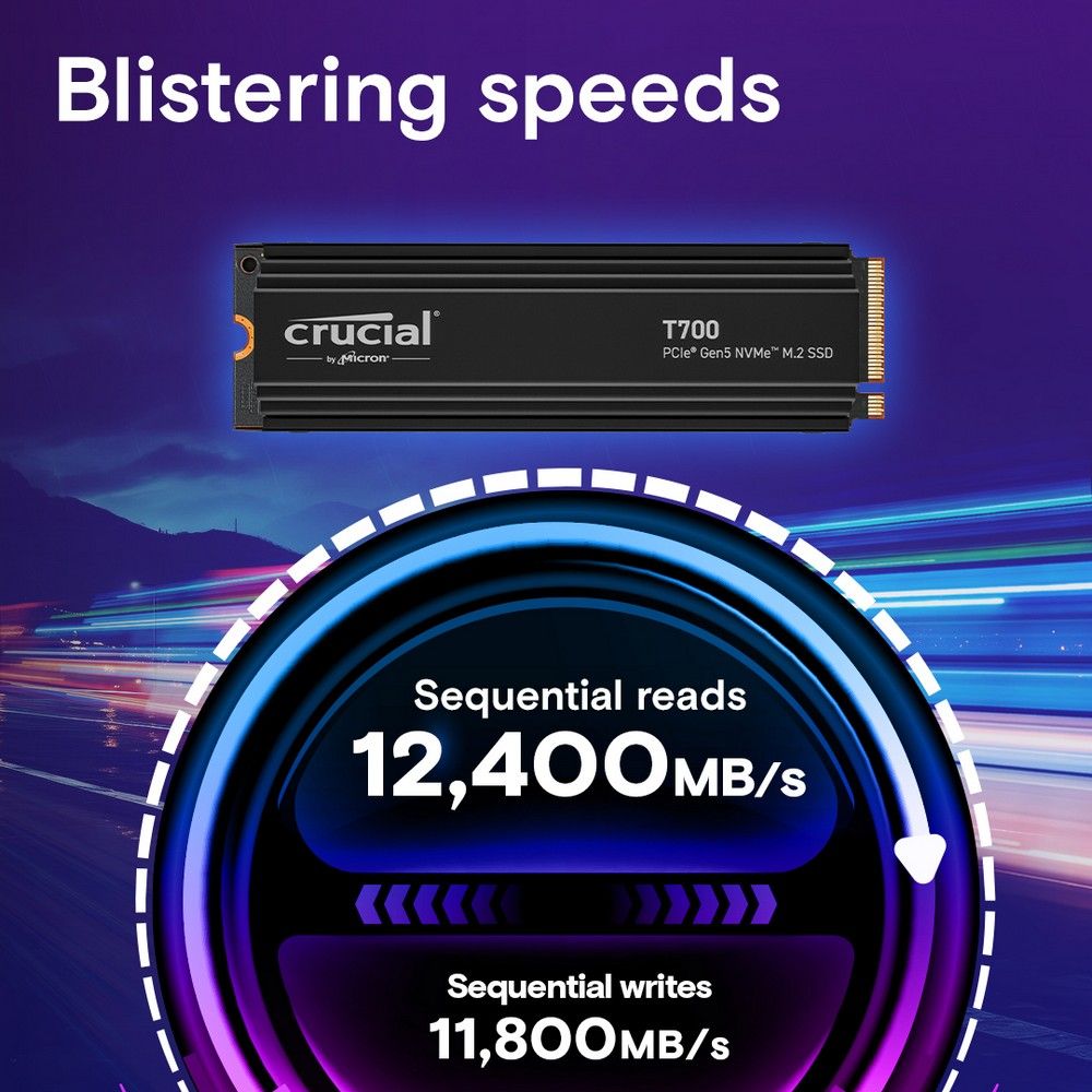 Твердотельный накопитель SSD Crucial T700 4TB PCIe Gen5 NVMe M.2 SSD CT4000T700SSD3 — изображение 4