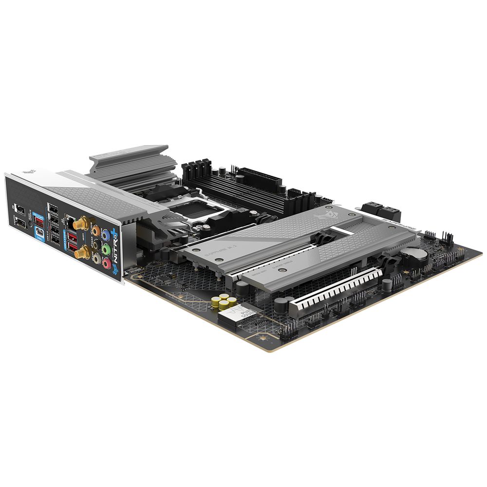 Материнская плата Sapphire B850A NITRO+ WIFI7 B850, AM5, 4*DDR5, 3*PCIEx16, 3*M.2, 2*TypeC, 3*USB3.2Gen2, 2*USB3.2Gen1, 6*USB2.0, 4*SATA3.0, 2.5G, DP, HDMI, ATX, RTL — изображение 5