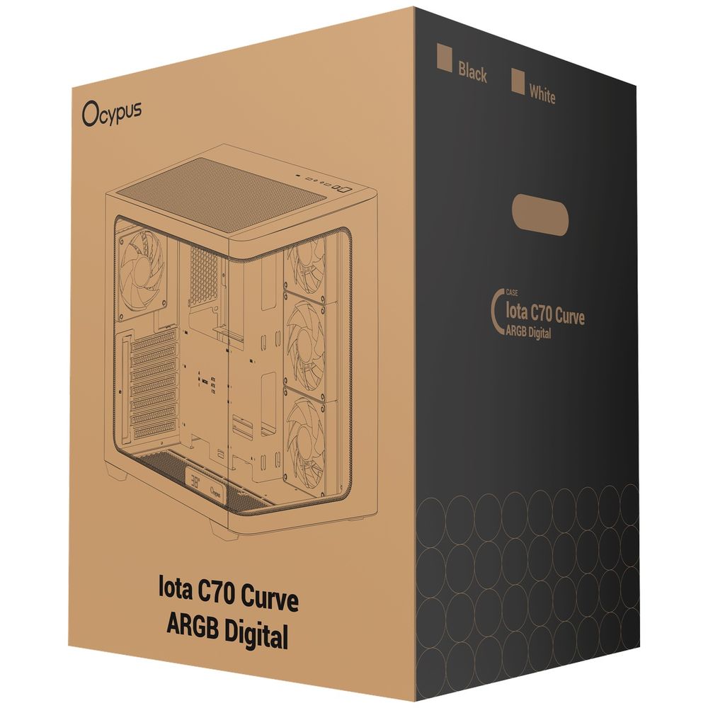 Корпус для ПК Ocypus Iota-C70-BKD400CD-GL Case Iota C70 BK Curve ARGB Digital ATX / win / black / — изображение 12
