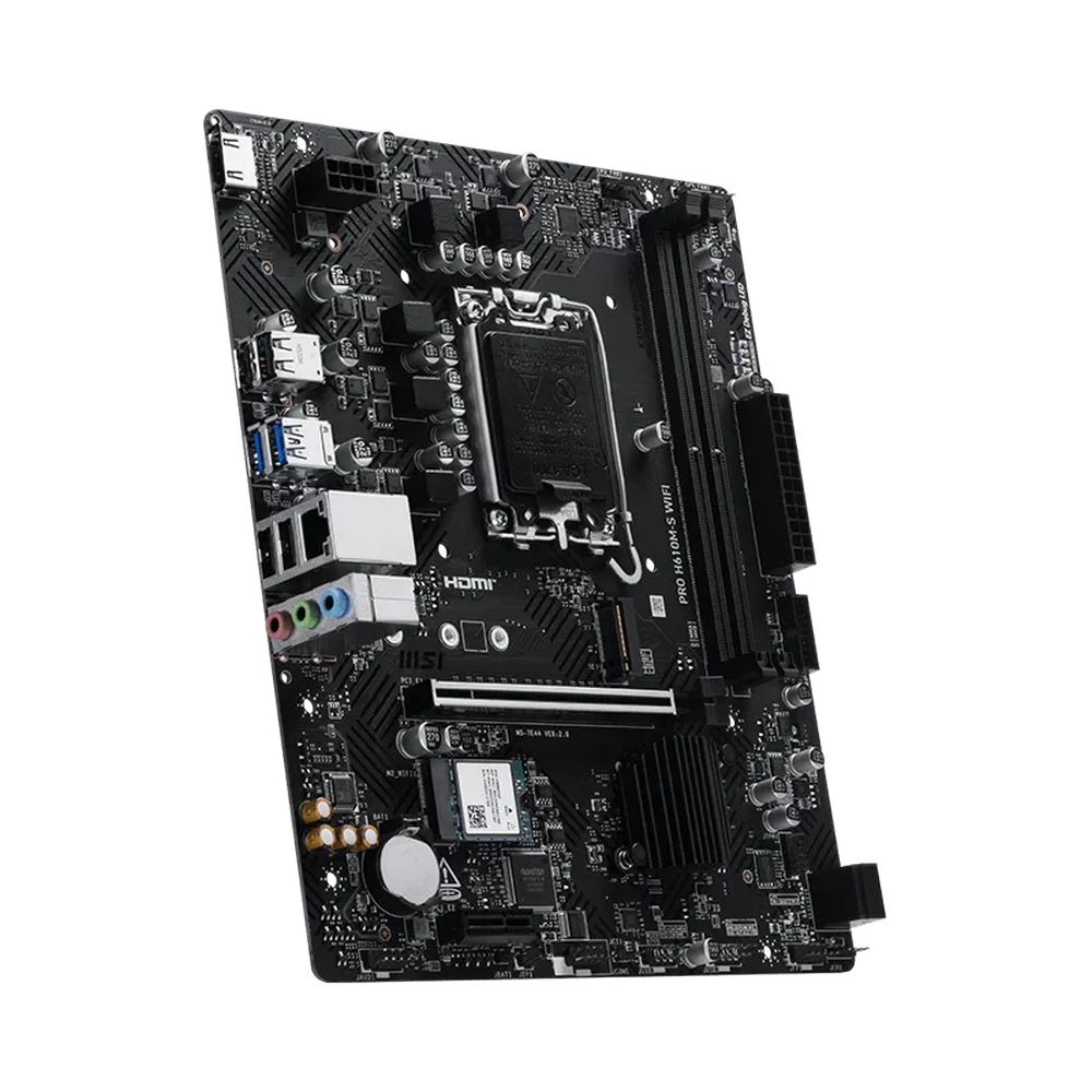 Материнская плата MSI PRO H610M-S WIFI H610, LGA1700, 2*DDR5, 1*PCIEx16, 1*PCIEx1, 1*M.2, 4*USB3.2Gen1, 8*USB2.0, 2*SATA3.0, 1G, HDMI, M-ATX, RTL — изображение 4