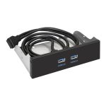 Планка USB Exegate U5H-615, 5,25", 2*USB3.0, черная, металл, подсоед. к MB OEM (127616)