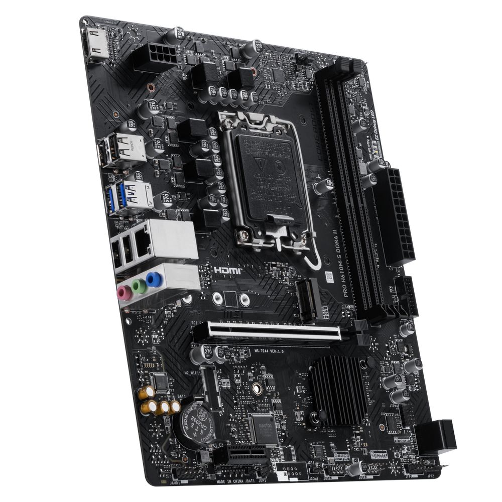 Материнская плата MSI PRO H610M-S DDR4 II H610, LGA1700, 2*DDR4, 1*PCIEx16, 1*PCIEx1, 1*M.2, 4*USB3.2Gen1, 8*USB2.0, 2*SATA3.0, 1G, HDMI, M-ATX, RTL — изображение 4
