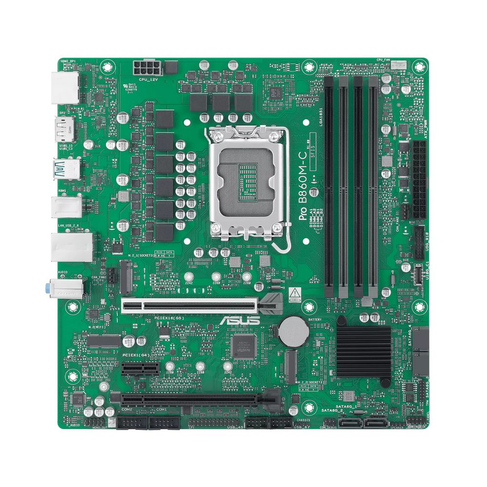 Материнская плата ASUS PRO B860M-C-CSM LGA1851 mATX 4xDDR5 2xPCIEx16 PCIEx1 USB-C 2xDP HDMI 2xM.2 GLAN — изображение 3
