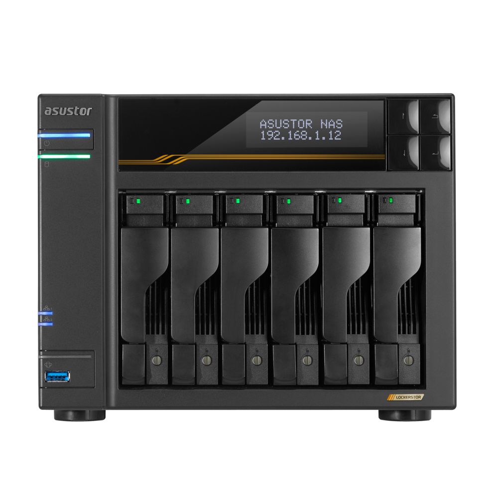 Платформа СХД ASUSTOR AS6806T 6 Bay (Max.18) 4xM.2 2x5GLAN 2x10GLAN 16GB (Max.64GB) DDR5 2xUSB-C 3xUSB — изображение 2