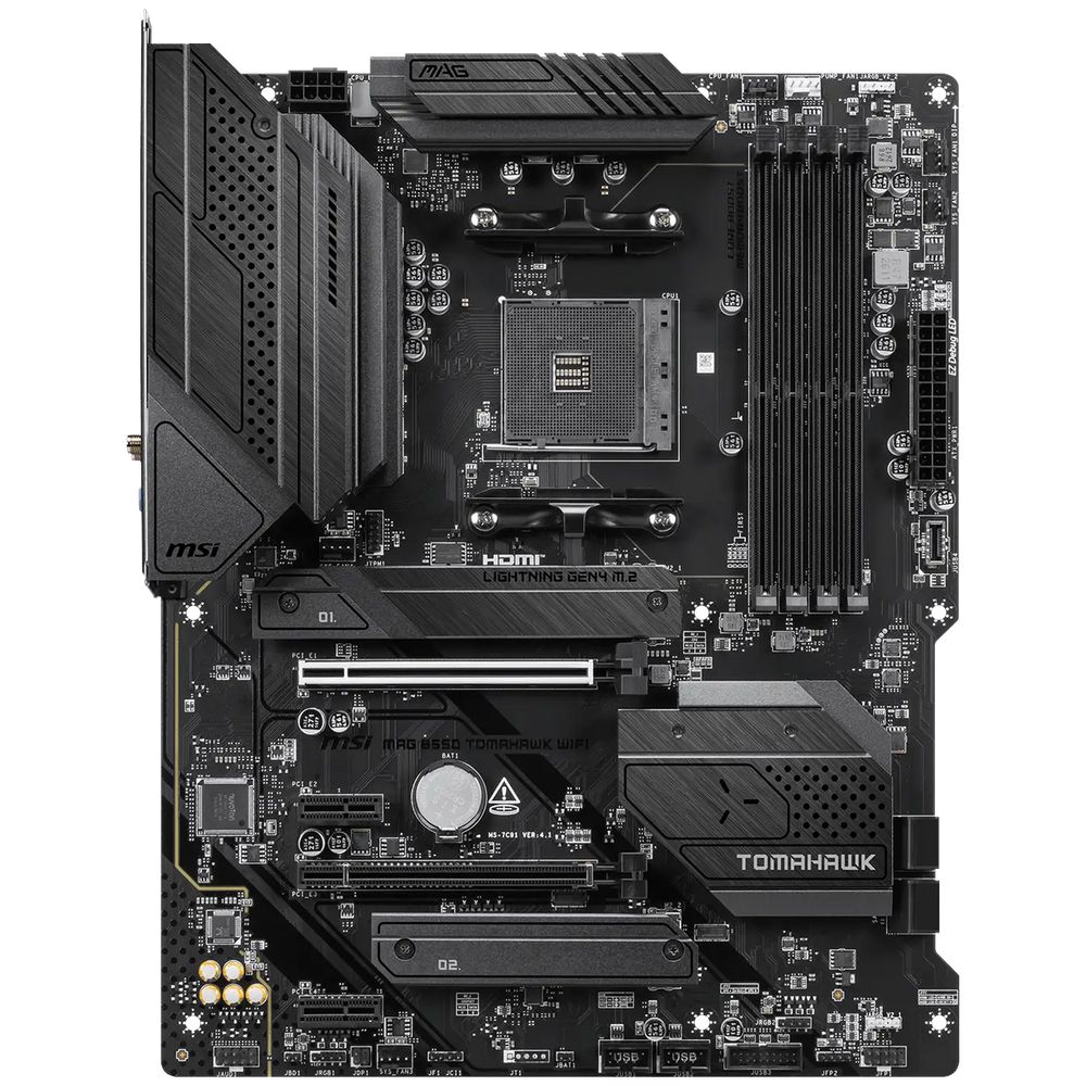 Материнская плата MSI MAG B550 TOMAHAWK WIFI B550, AM4, 4*DDR4, 2*PCIEx16, 2*PCIEx1, 2*M.2, 2*TypeC, 1*USB3.2Gen2, 4*USB3.2Gen1, 6*USB2.0, 4*SATA3.0, 2.5G, DP, HDMI, ATX, RTL — изображение 2