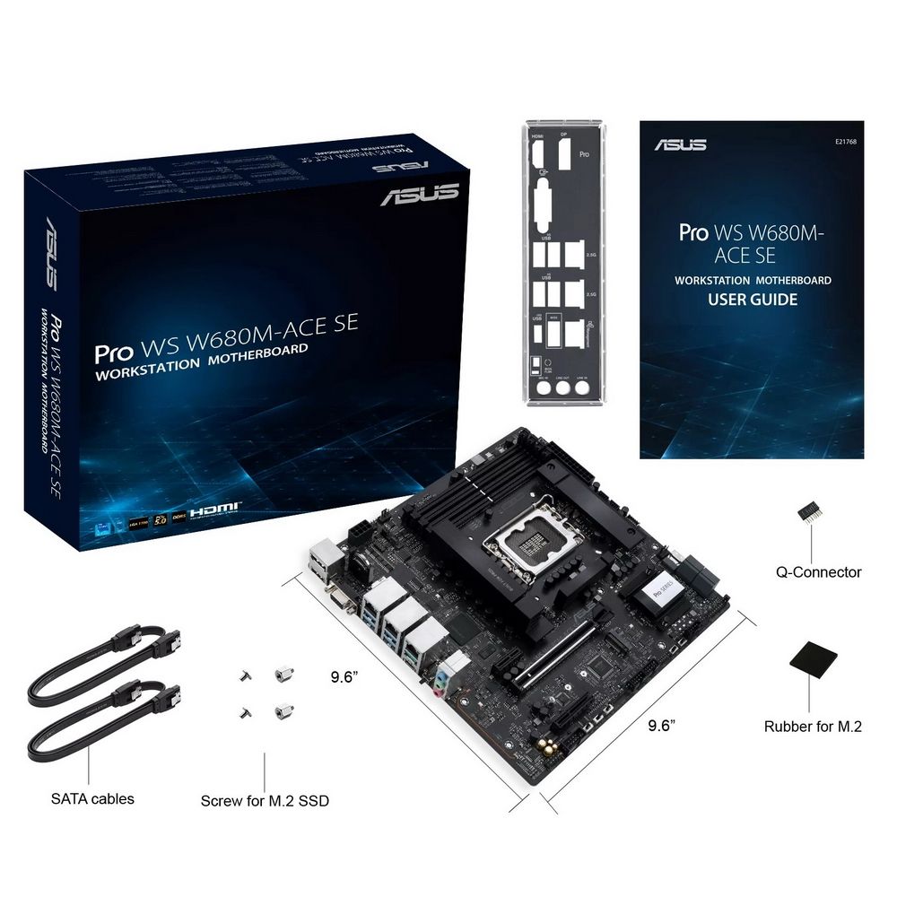 Материнская плата ASUS PRO WS W680M-ACE SE LGA1700 mATX 4xDDR5 PCIEx16 PCIEx4 PCIEx1 2xM.2 USB-C DP HDMI VGA 2х2.5GLAN — изображение 6