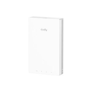 Точка доступа Wi-Fi CUDY AX3000 Gigabit Wall-Plate Wi-Fi 6 Access Point AX3000 Dual Band Wi-Fi 6 Wall Plate Access Point, Chipset MT7981+MT7531AE+MT7976CN, 802.11ax/ac/a/b/g/n, 2402Mbps at 5GHz + 574Mbps at 2.4GHz, 1 x Gigabit PoE-IN Port, 802.3af / at, 4 x Gigabit  RJ45 ports, LAN1 support PoE Out,  Cudy Mesh Support