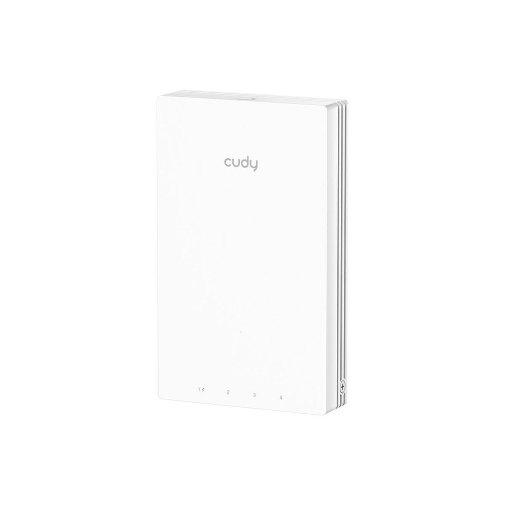 Точка доступа Wi-Fi CUDY AX3000 Gigabit Wall-Plate Wi-Fi 6 Access Point AX3000 Dual Band Wi-Fi 6 Wall Plate Access Point, Chipset MT7981+MT7531AE+MT7976CN, 802.11ax/ac/a/b/g/n, 2402Mbps at 5GHz + 574Mbps at 2.4GHz, 1 x Gigabit PoE-IN Port, 802.3af / at, 4 x Gigabit RJ45 ports, LAN1 support PoE Out, Cudy Mesh Support
