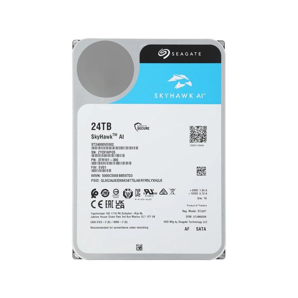 Жесткий диск Seagate SATA-III 24TB ST24000VE002 SkyHawkAI 512E (7200rpm) 512Mb 3.5" — изображение 2