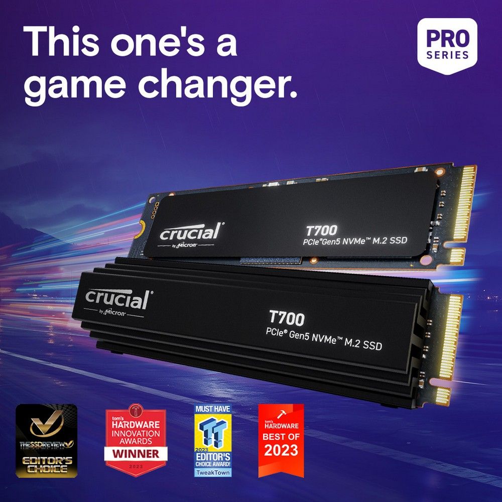 Твердотельный накопитель SSD Crucial T700 4TB PCIe Gen5 NVMe M.2 SSD CT4000T700SSD3 — изображение 6