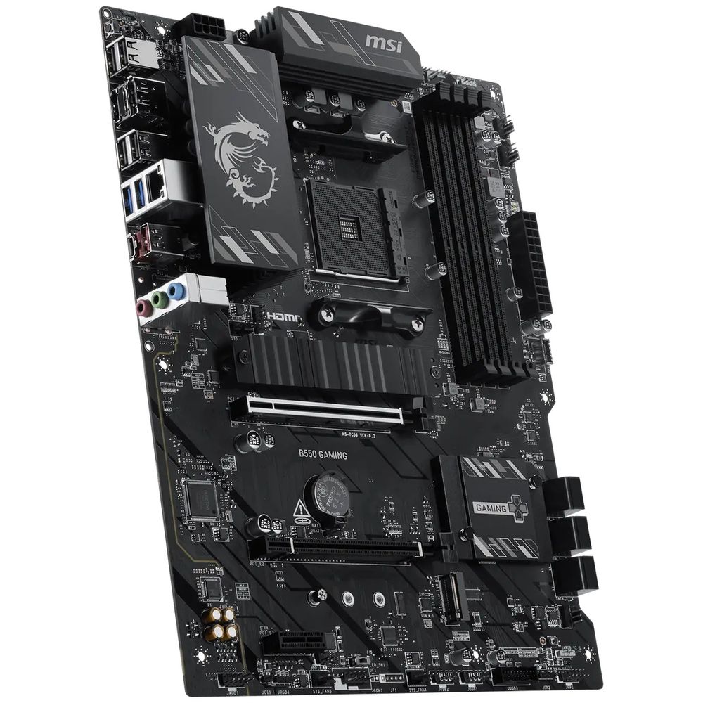 Материнская плата MSI B550 GAMING B550, AM4, 4*DDR4, 2*PCIEx16, 1*PCIEx1, 2*M.2, 2*TypeC, 1*USB3.2Gen2, 4*USB3.2Gen1, 8*USB2.0, 6*SATA3.0, 1G, DP, HDMI, ATX, RTL — изображение 4