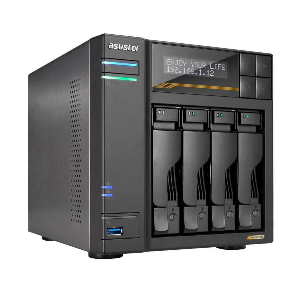 Платформа СХД ASUSTOR AS6804T 4 Bay (Max.16) 4xM.2 2x5GLAN 2x10GLAN 16GB (Max.64GB) DDR5 2xUSB-C 3xUSB — изображение 3