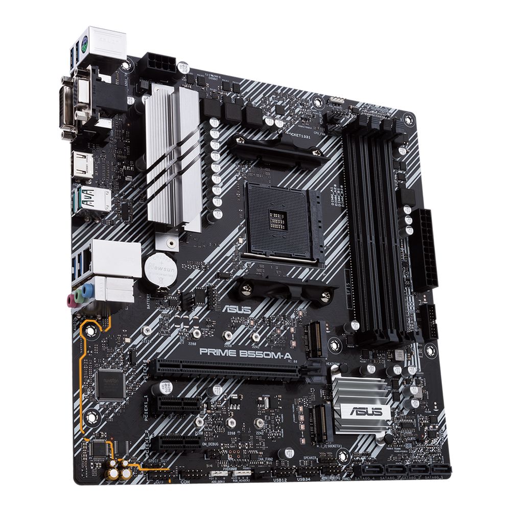 Материнская плата ASUS PRIME B550M-A/CSM AM4 mATX 4xDDR4 PCIEx16 2xPCIEx1 2xM.2 HDMI DVI VGA GLAN — изображение 3