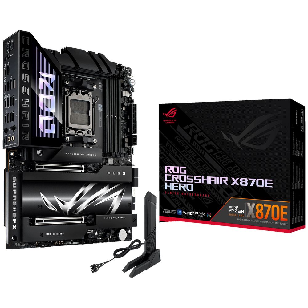 Материнская плата ASUS ROG CROSSHAIR X870E HERO AM5 ATX 4xDDR5 2xPCIEx16 5xM.2 4xUSB-C HDMI 2.5GLAN 5GLAN Wi-Fi 7 — изображение 4