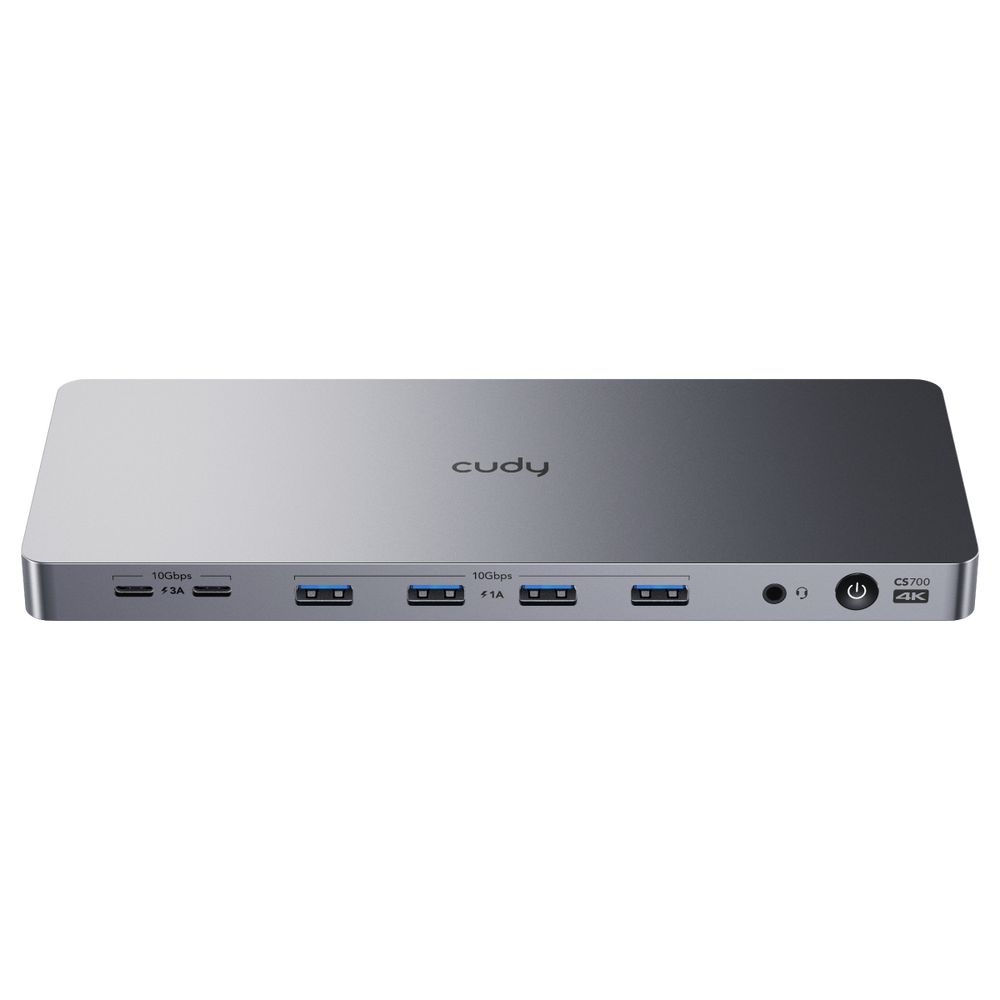 Концентратор CUDY 13-IN-1 10Gbps USB-C Dual 4K Docking Station | 150W PSU Up to One 5K(5120x2880p60) or Two 4K(4096x2160p60) Video output, 2 x Display 1.2a Port, 2 x HDMI 2.0 Port;1 x 10Gbps Upstream USB-C 3.2Gen2 port (PD 100W); 2 x 10Gbps USB-C 3.2Gen2 ports (Up to 15W per port); — изображение 2
