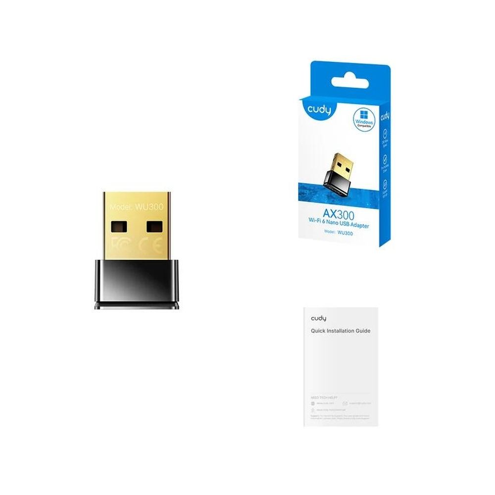 Адаптер беспроводной связи (Wi-Fi) CUDY WU300 AX300 Wi-Fi 6 Nano USB Adapter — изображение 3